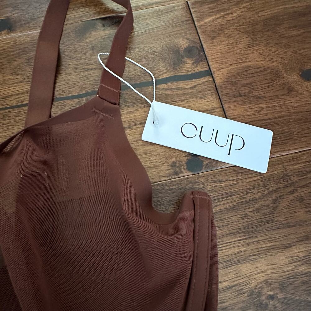 NWT Cuup 38G (4D) The Plunge Mesh espresso brown bra - Picture 7 of 14